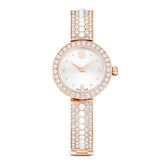 Matrix Pearl Bangle watch, Swiss Made, Crystal bracelet, White, Rose gold-tone finish